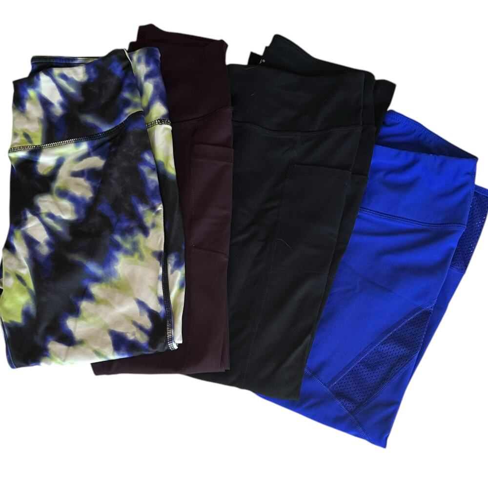 Womens Athletic Pants Bundle Size Small Purple Blue Black Tie Dye Athleisure
